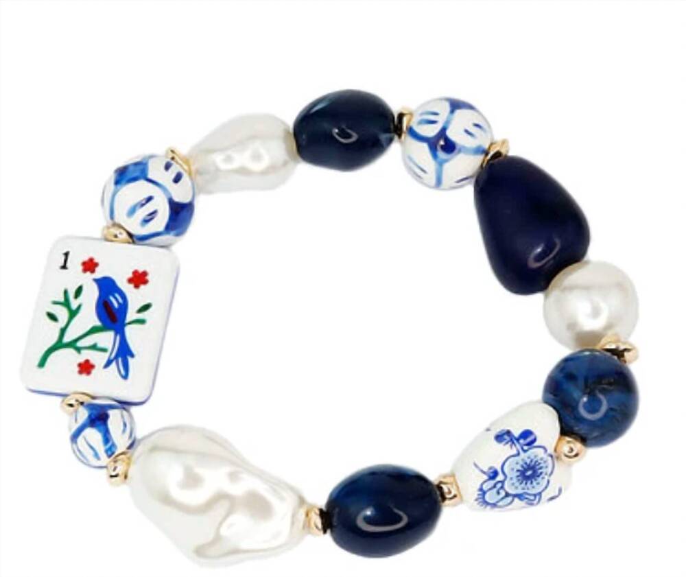 NEW GOLDEN LILY women's mahjong stretch bracelet in bird bam